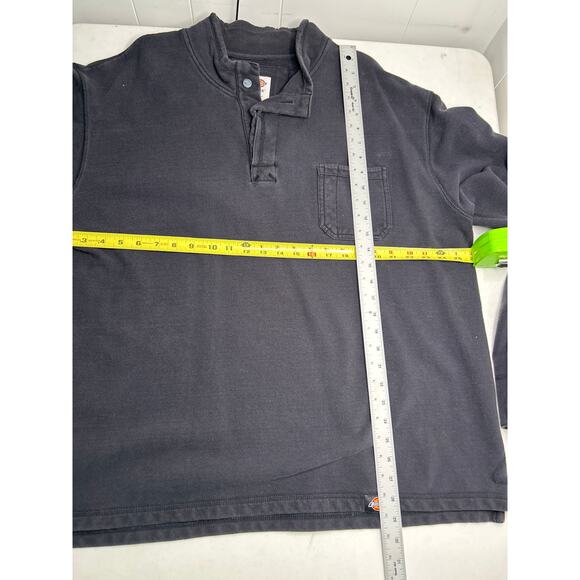 Dickies Work HD 100% Cotton Henley Long Sleeve Shirt in BLACK. Size XXL - Picture 4 of 4